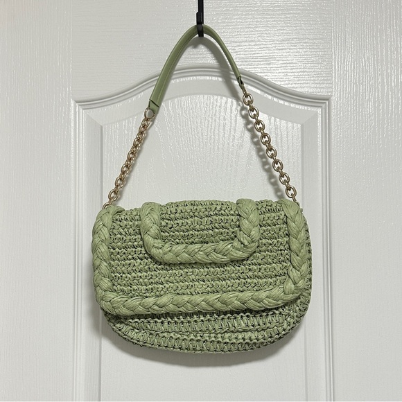 Light green woven handbag - Picture 1 of 4